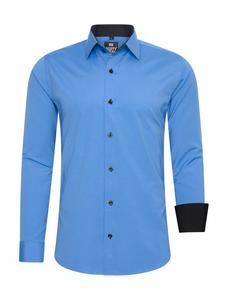 Рубашка делового покроя, облегающего кроя, из высококачественного хлопка-стрейч, синего цвета Rusty Neal