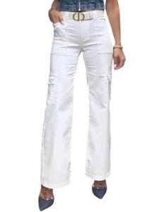 Карго-брюки Randi с расклешенными штанинами в белом цвете BEVY FLOG