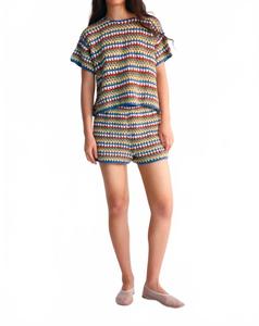 Серифос топ с кружевом в голубом The New Society