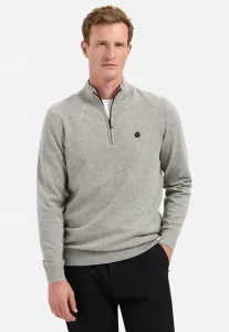 Классический базовый джемпер с застежкой-молнией до середины груди No Excess, Grey Melange