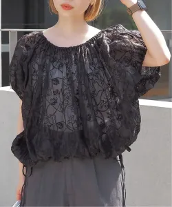 Великолепная/Прозрачная блузка с вышитой лентой