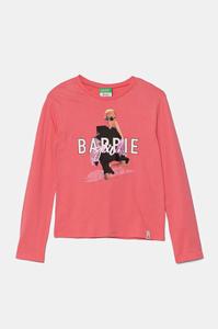 Хлопковая рубашка с длинными рукавами United Colors of Benetton для мальчиков, розовый