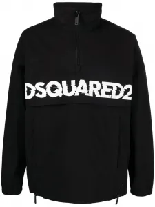 Куртка с воротником на молнии и логотипом DSQUARED2, черный