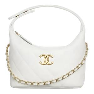 CHANEL Кожаная сумка для обеда через плечо женская белая