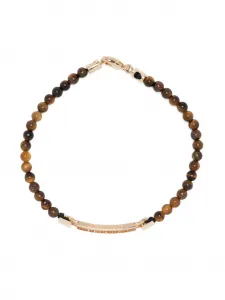 Браслет из желтого золота с камнями LUIS MORAIS, коричневый