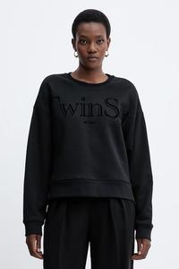 Хлопковая толстовка Twinset, черный