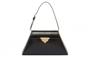 Маленькая черная кожаная сумка PRADA на одно плечо