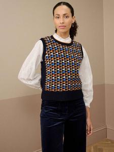 Фолк Фэр Айл майка из чистой мериносовой шерсти Brora, Navy