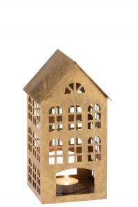 Подсвечник X-Mas золотистого цвета, 17,5/17/32,5 см