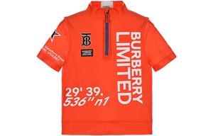 Футболка детская Burberry с полумолнией, оранжевый