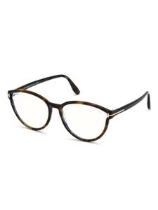 Очки TOM FORD Eyewear в круглой оправе, коричневый