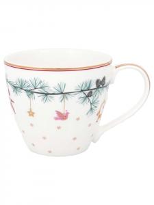Белая рождественская кружка JUANA с золотым ободком Greengate