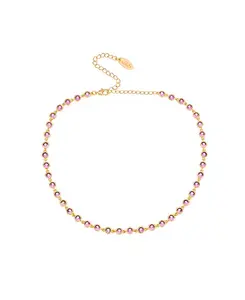 Ожерелье из кубического циркония и звеньев, покрытых 18-каратным золотом Ettika, pink