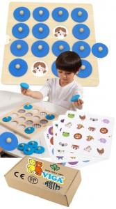 Деревянные развивающие игрушки MEMORY MEMORY Монтессори для дошкольников Вига 3+ Монтессори PakaNiemowlaka