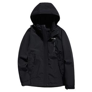 Jeep Ветровка непромокаемая ветронепроницаемая дышащая и устойчивая к истиранию унисекс, Women's Black Single Layer Coat