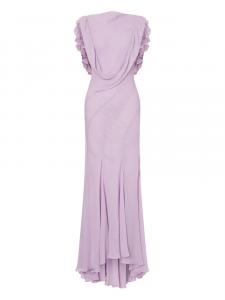 Alberta Ferretti платье с оборками, розовый