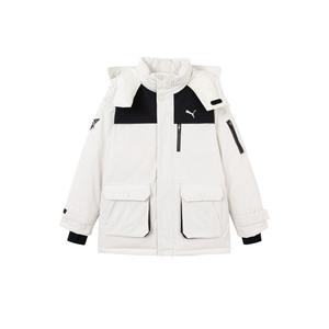 Детская пуховая куртка PUMA, белый/черный