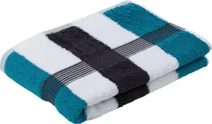 Полотенце Gözze "New York", (1 шт.), в полоску, со структурированной каймой, чистый хлопок 70х140 см (1 шт.), цвет lagune-weiß