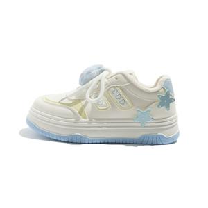 BEIER Женские низкие скейтерские кеды бежево-голубые, на флисовой подкладке, в стиле аксессуаров B, цвет Beige Blue, Fleece-Lined, Accessories Style B