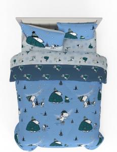 Комплект постельного белья Peanuts Snoopy Puffer Holiday & Christmas, 7 предметов, Full Size Franco, цвет Peanuts _ Snoopy Puffer Coat