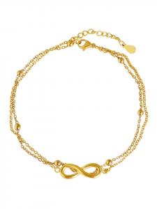 Adeliás Женский браслет из нержавеющей стали, 24 см, золотистый