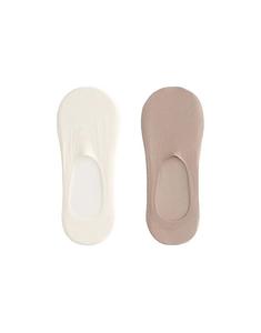 Oysho 2 Пары невидимых носков с высоким ребром и микрофиброй в розово-бежевом цвете