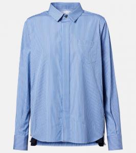 Рубашка из поплина с панелями Sacai, Blue Stripe
