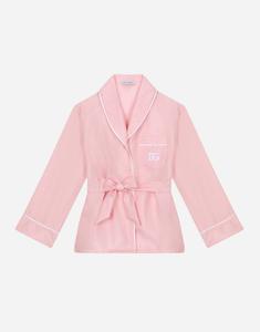 Сорочка из шелкового твила с вышивкой DG Dolce&Gabbana, розовый