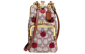 COACH Тканевый поясной чехол для телефона мини женский хаки коричневый, Brown