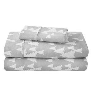 Комплект простыней из хлопковой фланели с принтом Bare Home, цвет Winter Trees