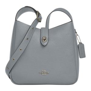 COACH Хади Пэблд Лезер Женская Сумка через плечо с одним ремнем Серо-голубой