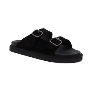 Тапочки Cliff Sand из кожи Boss, черный