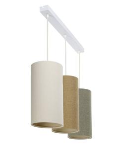 Подвесной светильник BPSKoncept Trio Tube BOHO ELEGANT, серо-зеленый - кремовый - экрю - горчично-желтый