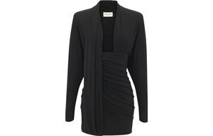 Платье с длинными рукавами женское черное Saint Laurent