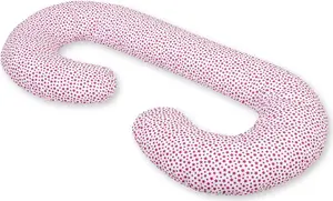 Подушка для беременных тип С со съемным чехлом, подушка для беременных, для кормления грудью - Бордовые звезды Bobono