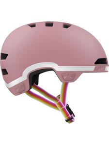 Lazer Детский велосипедный шлем Maze Jr KinetiCore GoFluo Edition розового цвета