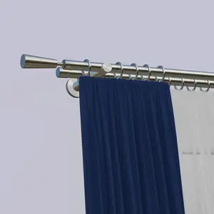 Карниз indeko "Йоханнесбург", 2 направляющие, желаемая длина 440 см, цвет edelstahlfarben