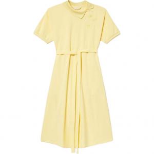 LACOSTE Женские платья с коротким рукавом светло-желтые