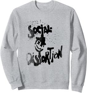 Официальная толстовка Social Distortion с черными брызгами и смайликом, серая