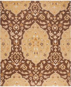 Ковер ручной работы SAFAVIEH, 122 x 183 см, Sumak Collection Brown / Gold SUM421A из премиальной шерсти в традиционном стиле
