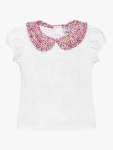 Детская футболка с коротким рукавом Cotton Pie Crust Trotters, White/Bright Pink Em