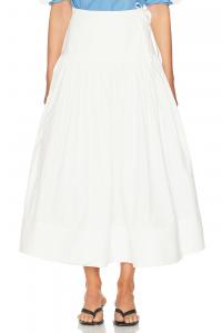 Юбка-миди с запахом из тех-поплина Helsa, White