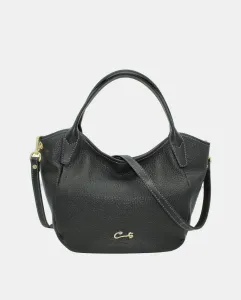 Сумка-тоут из кожи монтго с молнией Cats, черный