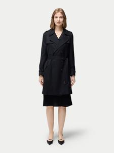 Женский двубортный кашемировый тренч, черный Gobi Cashmere, Black-blue graphite