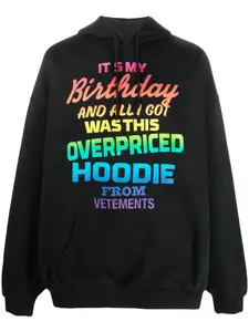 Худи с принтом VETEMENTS, черный