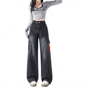 Джинсы женские Moderate Straight Fit WARRIOR, черный серый