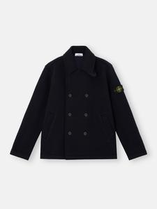 Двубортный бушлат с карманами Stone Island 5100059 FELTED RWS WOOL, Navy Blue