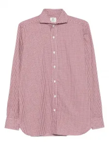 Рубашка в клетку гингем Borrelli, красный