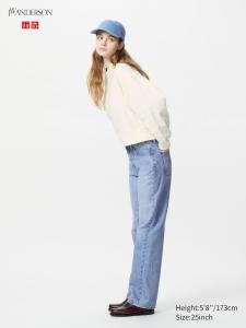 Прямые джинсы длинные Uniqlo, цвет 63 синий