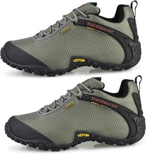 Мужские походные туфли KtEli, повседневные туристические ботинки, обувь для скалолазания и троп, легкие низкие кроссовки для пеших прогулок и туризма на улице (Цвет: армейский зеленый, Размер: 39)